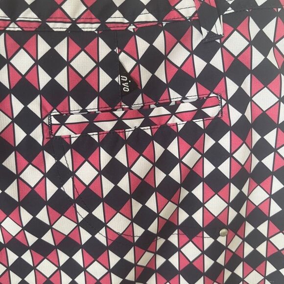 Nivo by Lanctot Pink Navy Geometric Athletic Golf Skort Skirt - Picture 6 of 8